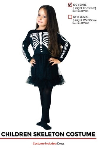 Children skeleton girl Costume (6-9 years)